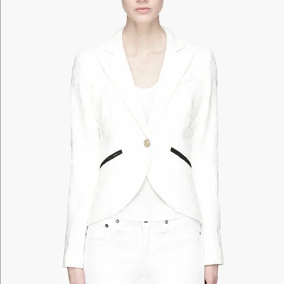 smythe off white floral lace jacquard blazer - Picture 6 of 13